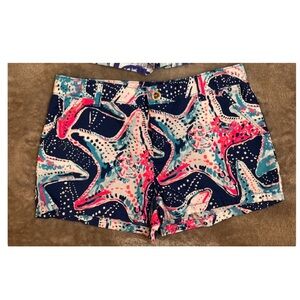 Lilly Pulitzer Girls Adie Shorts, Indigo Star Struck, size 12